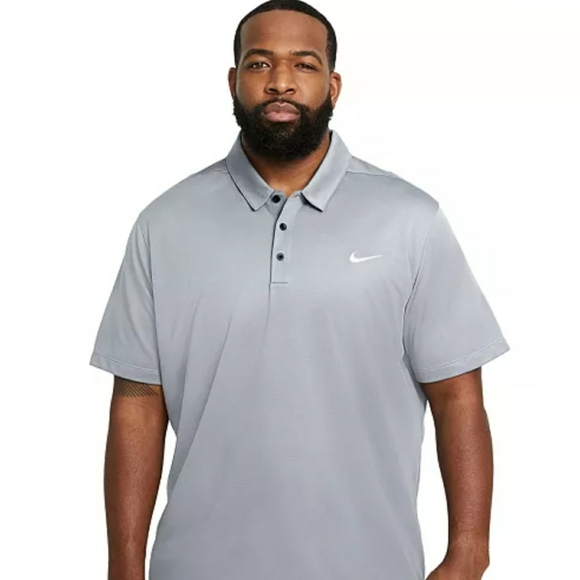 NIKE Polo collar; three-button placket at front Men's 3xl dri-fit cool grey - Picture 2 of 7